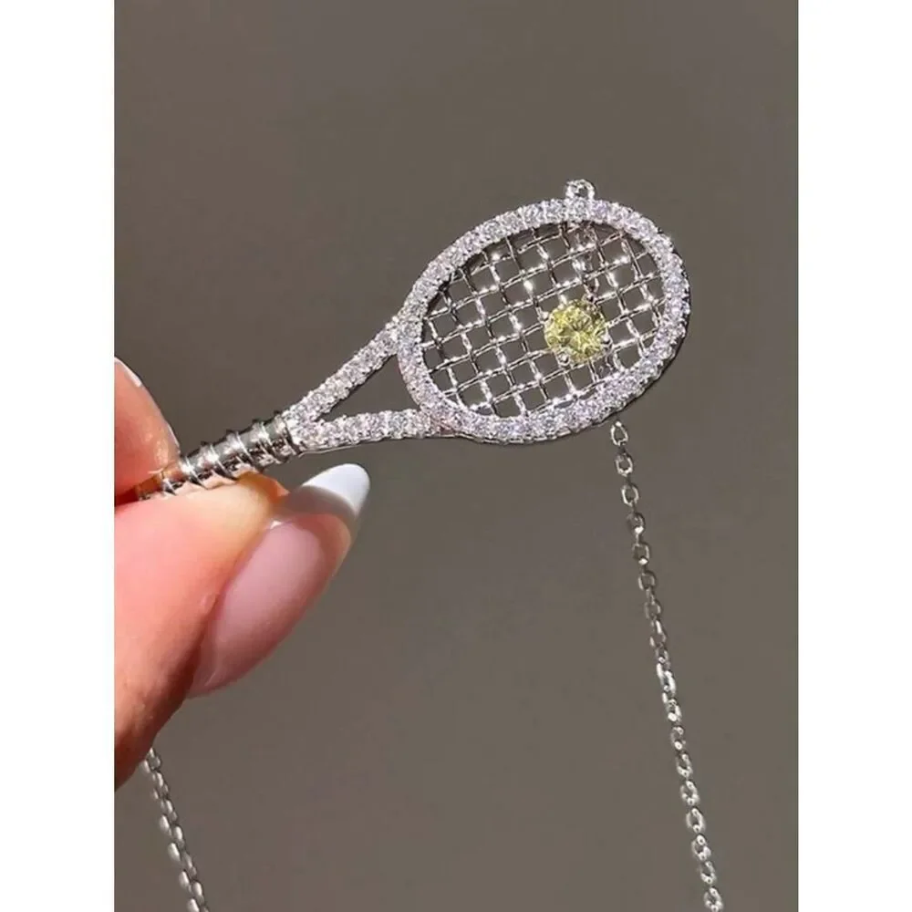 Tennis Racket Pendant Necklace A1779